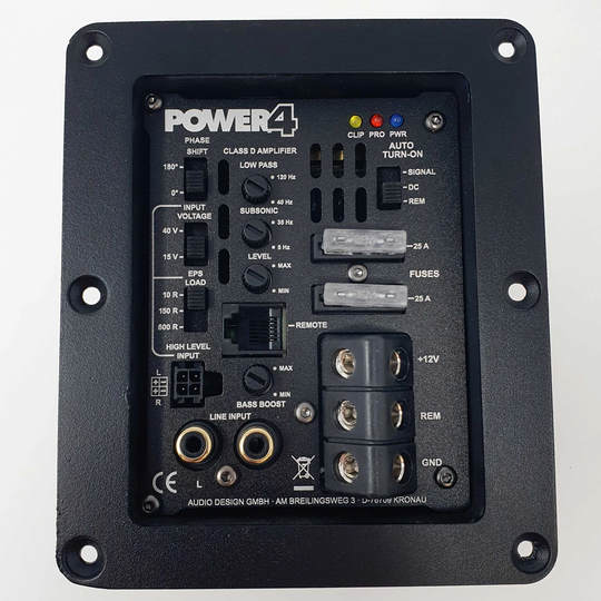 ESX Audio POWER4 upotettava monovahvistin