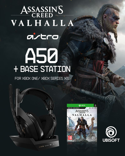 ASTRO - A50 Wireless + Base Station for Xbox S,X/PC - GEN4&Assassin’s Creed: Valhalla XB1 - Bundle