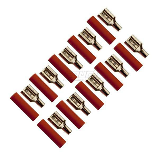 FOUR Connect 4-690745 lattaliitin 2.5mm2, 6.3mm, punainen, 10kpl