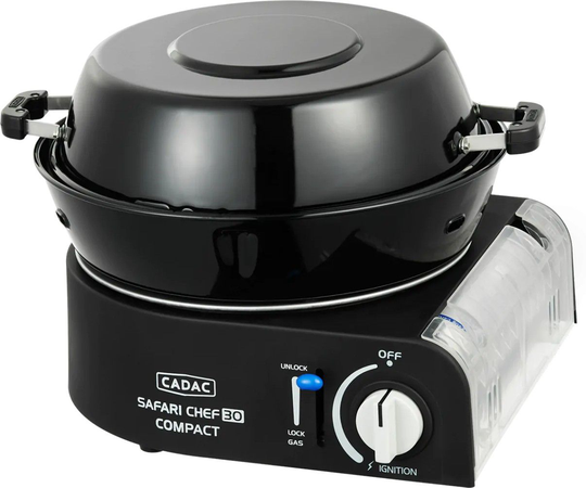 Kaasugrilli Safari Chef 30 Compact, Cadac Toimii suoraan kaasupatruunalla!